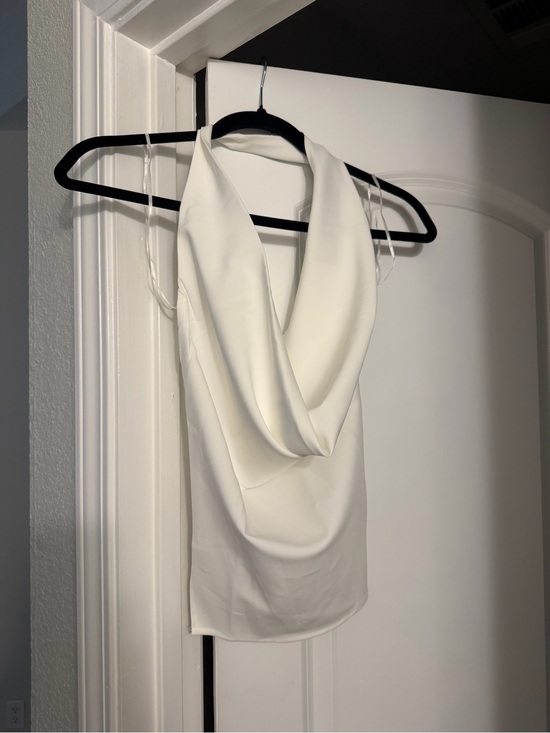 Tops - Cowl Neck Halter Top - White